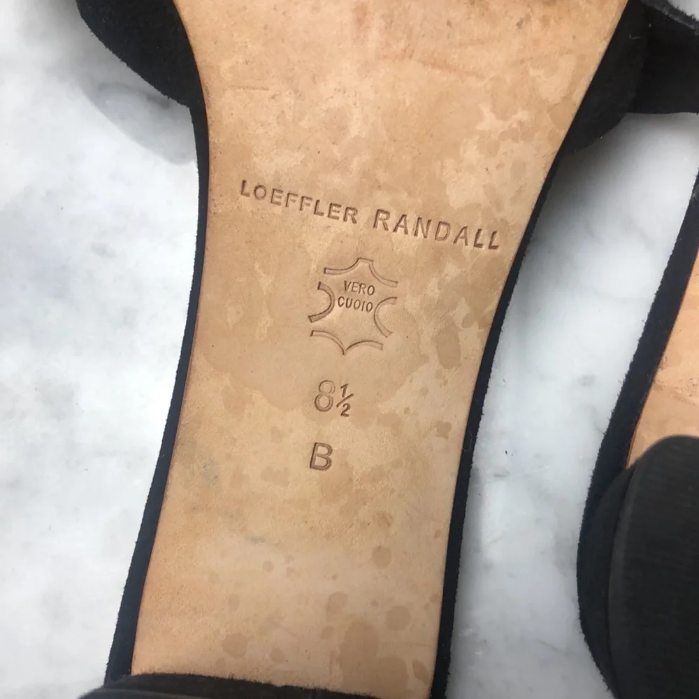 Loeffler Randall Black suede Ruffle Slide Sandals Size 8.5 - Picture 5 of 8